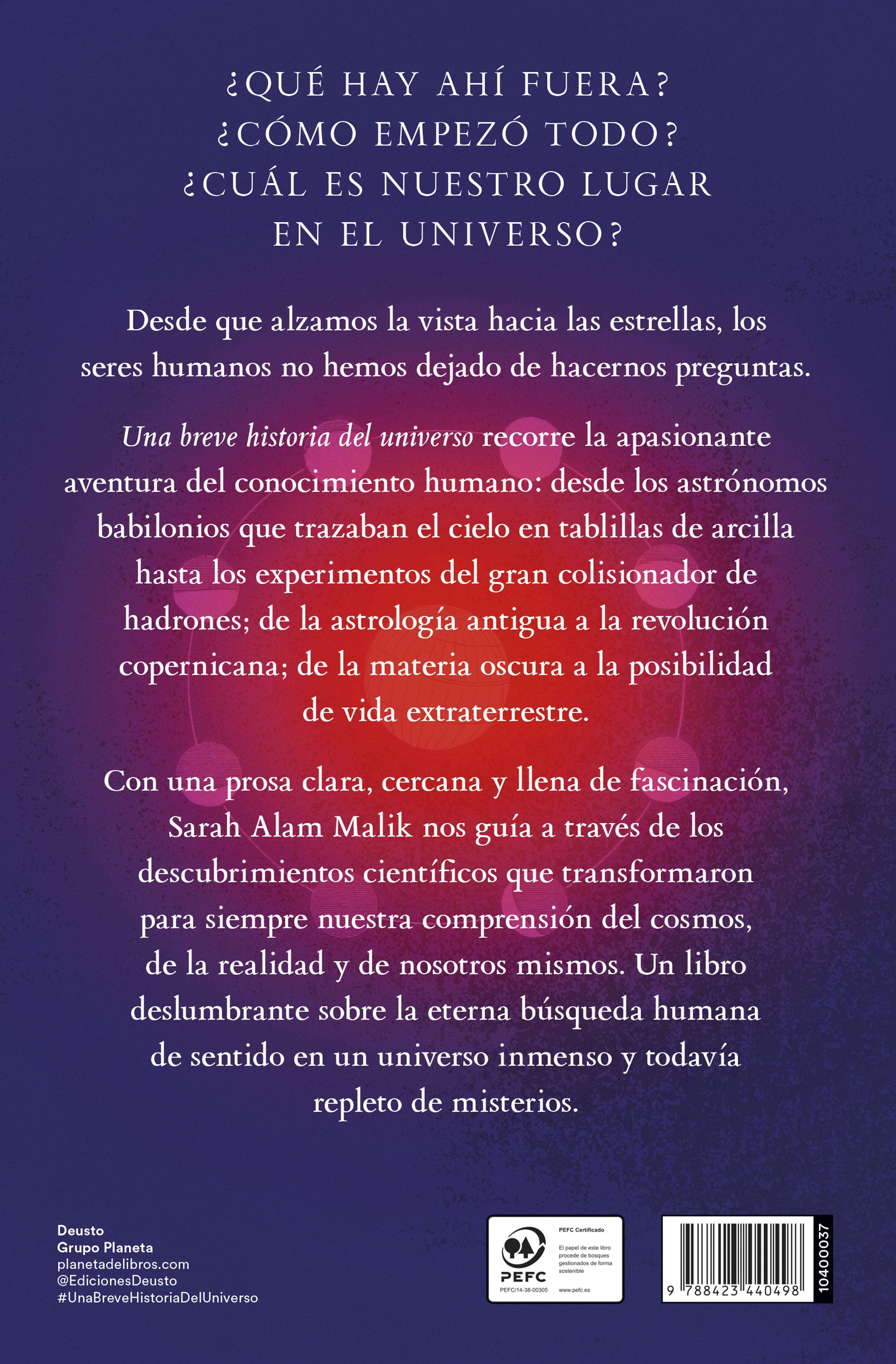 Miniatura contraportada Una breve historia del universo