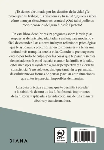 Contraportada Sin preocupaciones con Epicteto (Edición mexicana)