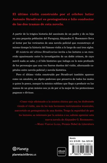 Contraportada El misterio del último Stradivarius (Spanish Edition)