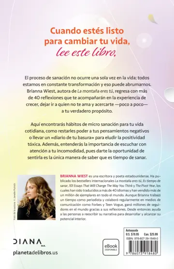 Contraportada Es tiempo de sanar (Spanish Edition)