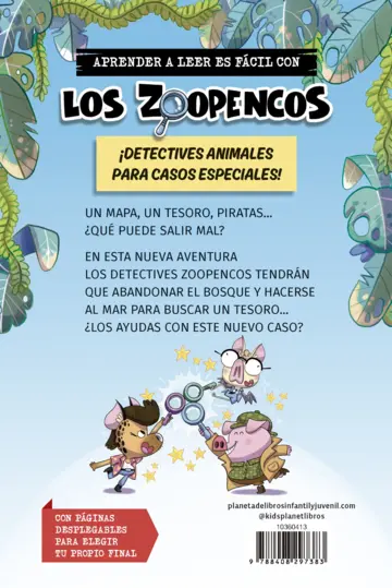 Contraportada Aprende a leer con... Los Detectives Zoopencos 5. Malapata la pirata