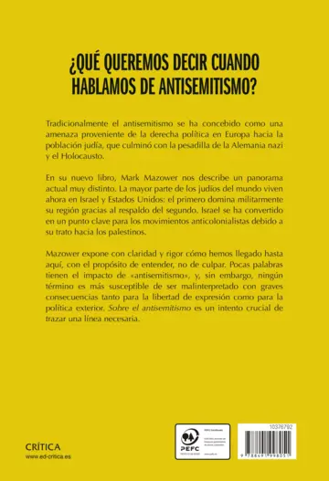 Contraportada Sobre el antisemitismo
