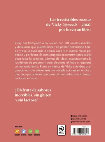 Contraportada Placeres sin restricciones. 101 recetas deliciosas sin gluten y sin lactosa