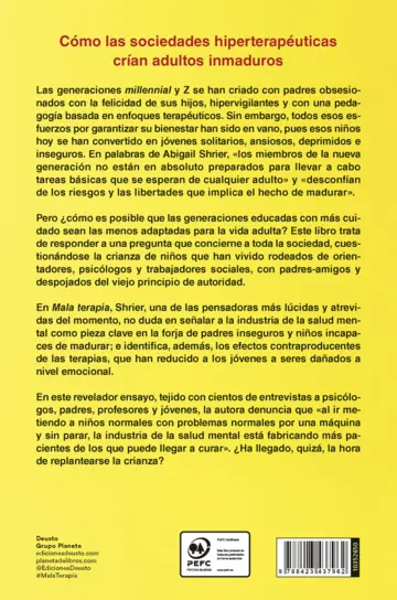 Contraportada Mala terapia (Edición mexicana)