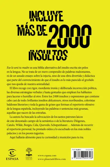 Contraportada Eso lo será tu madre