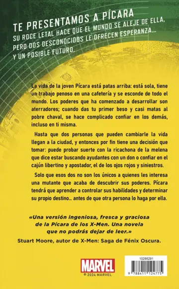 Contraportada Marvel Heroínas. Pícara intocable (novela)