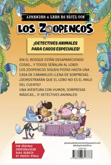 Contraportada Aprender a leer con... Los Detectives Zoopencos 11. El robo del lobo