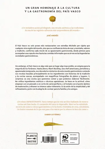 Contraportada La cocina vasca. Edición tapa blanda