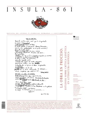 Portada La obra en proceso: estudio de crítica genética en literatura hispánica
