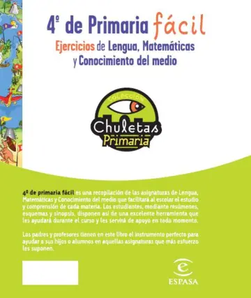 Contraportada Ejercicios para 4º de Primaria