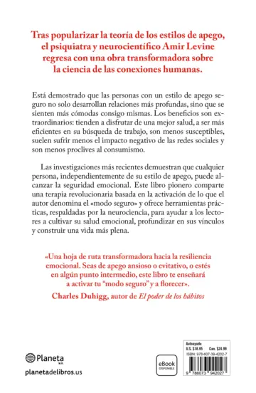 Contraportada Seguridad emocional (Secure) Spanish Edition