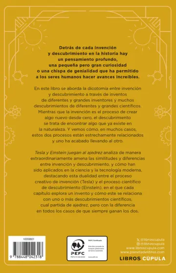 Contraportada Tesla y Einstein juegan al ajedrez