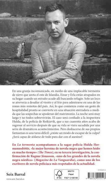 Contraportada La tormenta (Serie Inspectora Hulda 3)