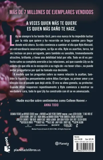 Contraportada Romper el círculo (It Ends with Us) Tie-In Spanish Edition