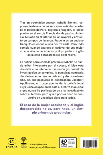 Contraportada Una comisaria en la Provenza. El caso del inglés desaparecido