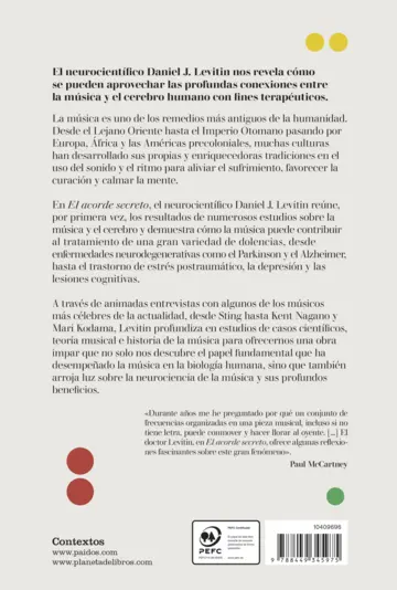 Contraportada El acorde secreto
