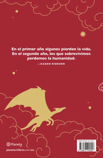 Contraportada Alas de hierro (Empíreo 2) Edición coleccionista enriquecida y limitada