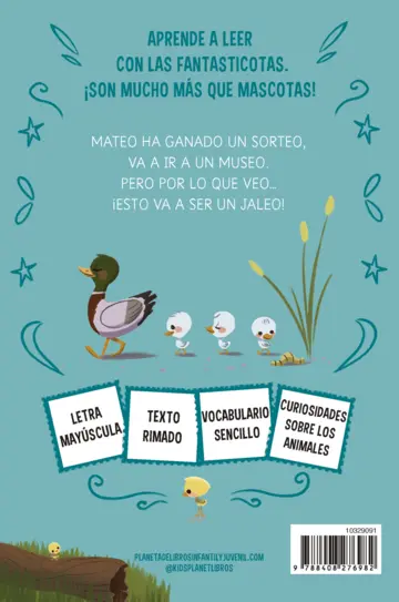 Contraportada Aprende a leer con Las Fantasticotas 8. Mateo y la carrera hasta el museo