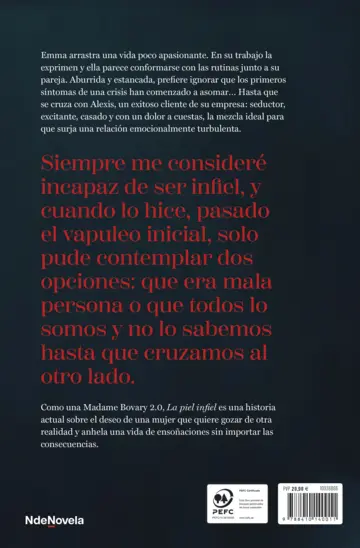 Contraportada La piel infiel