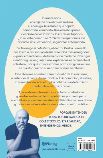 Contraportada Tu amigo el colesterol (Spanish Edition)