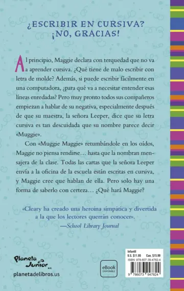 Contraportada Muggie Maggie (Spanish Edition)