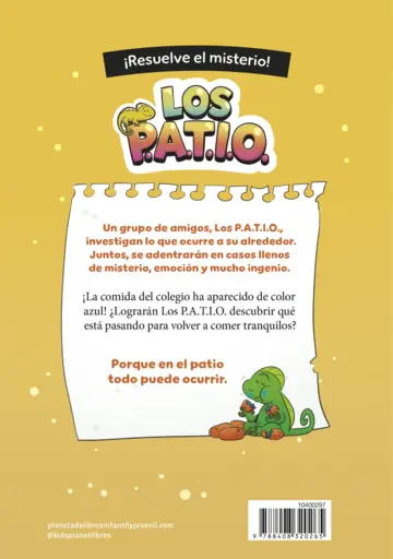 Contraportada Los PATIO 2. El caso de las croquetas azules