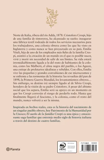 Contraportada El sueño de la familia Crespi
