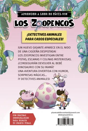 Contraportada Aprende a leer con... Los Detectives Zoopencos 10. Pita la dinosauria