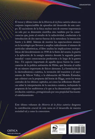 Contraportada Historia de la física cuántica. Volumen III