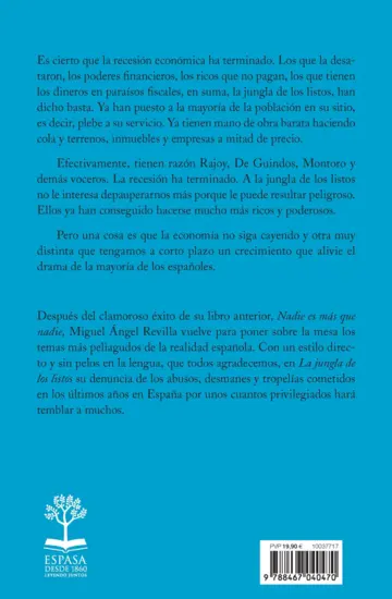 Contraportada La jungla de los listos