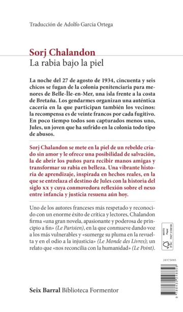 Contraportada La rabia bajo la piel