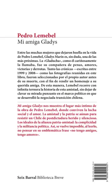 Contraportada Mi amiga Gladys