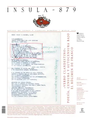 Portada "Verbo clandestino" Poesía, censura y autocensura bajo el régimen de Franco