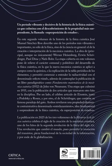 Contraportada Historia de la física cuántica. Volumen II