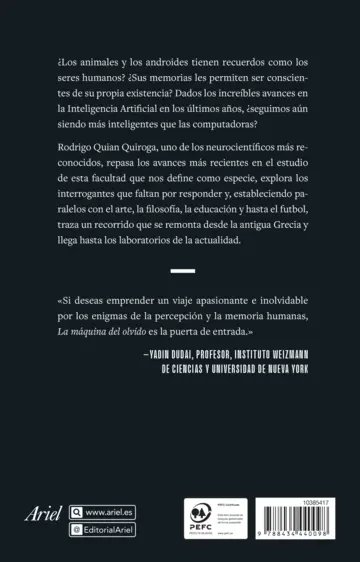 Contraportada La máquina del olvido