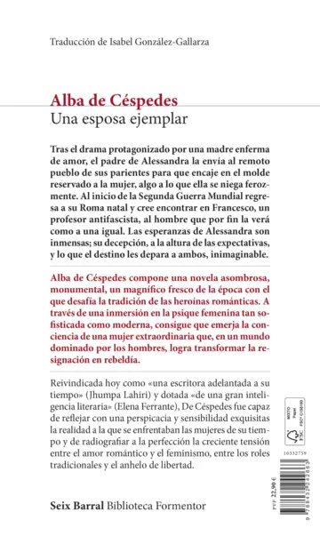 Contraportada Una esposa ejemplar