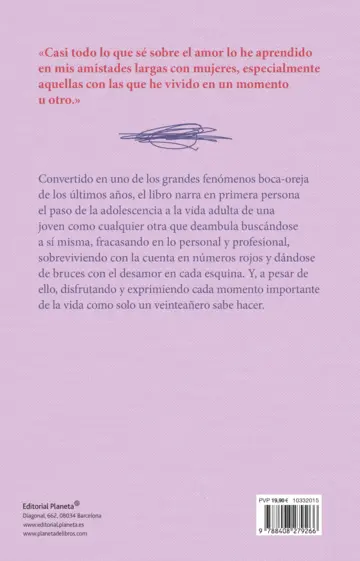 Contraportada Todo lo que sé sobre el amor. Edición especial