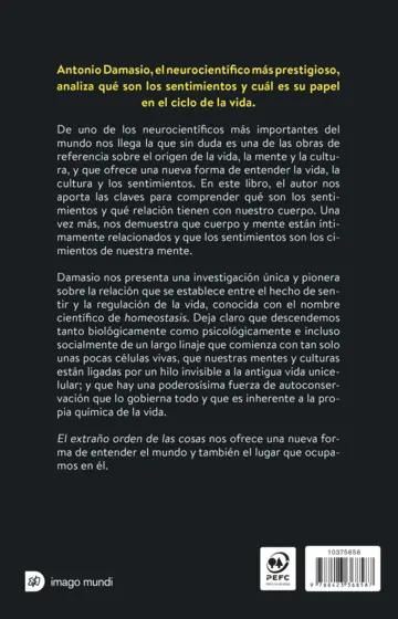 Contraportada El extraño orden de las cosas