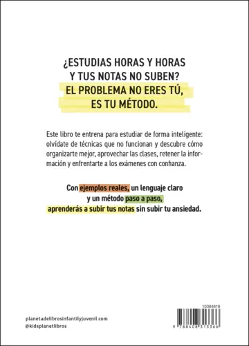 Contraportada Domina bachillerato. Las 5 reglas para estudiar mejor y sacar notazas