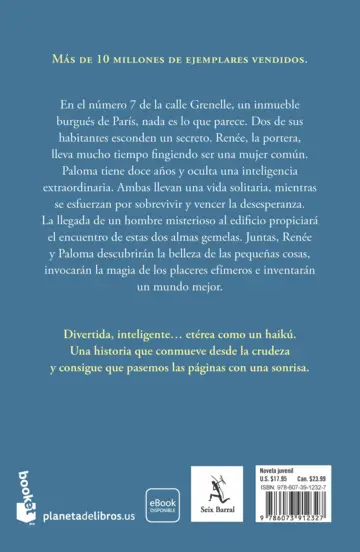 Contraportada La elegancia del erizo (Spanish Edition)
