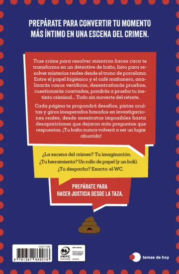 Contraportada True crime para resolver mientras haces caca