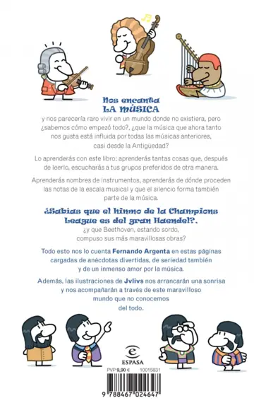 Contraportada Pequeña historia de la Música