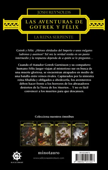 Contraportada Las aventuras de Gotrek y Félix: La Reina Serpiente