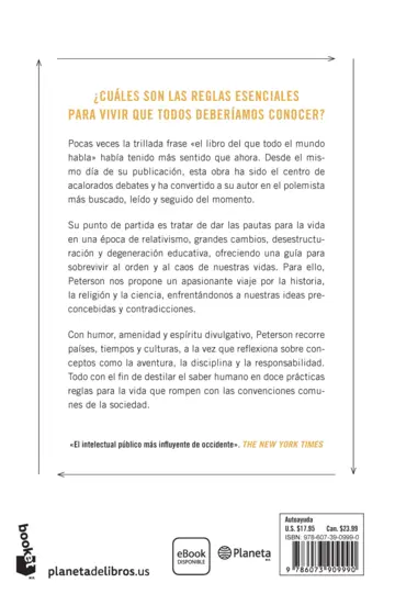 Contraportada 12 reglas para vivir (Spanish Edition)